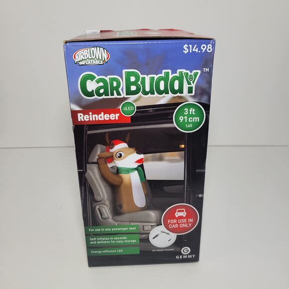 GEMMY Airblown Inflatable Reindeer Car Buddy for Christmas - 3" NEW Inflatable - Picture 2 of 3